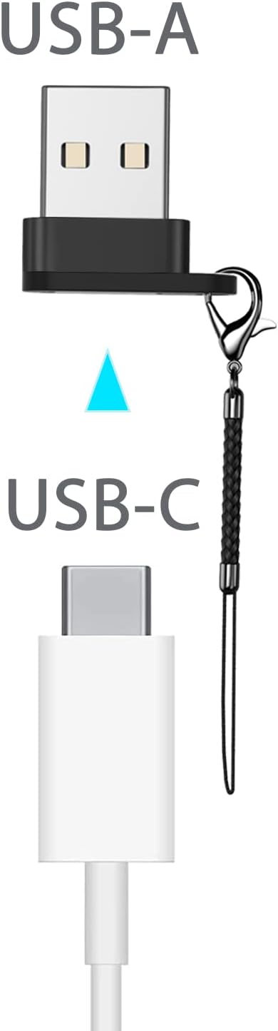 USB C Male to Female Adapter, Portable USB C Transmission Key Chain Adapter Set
