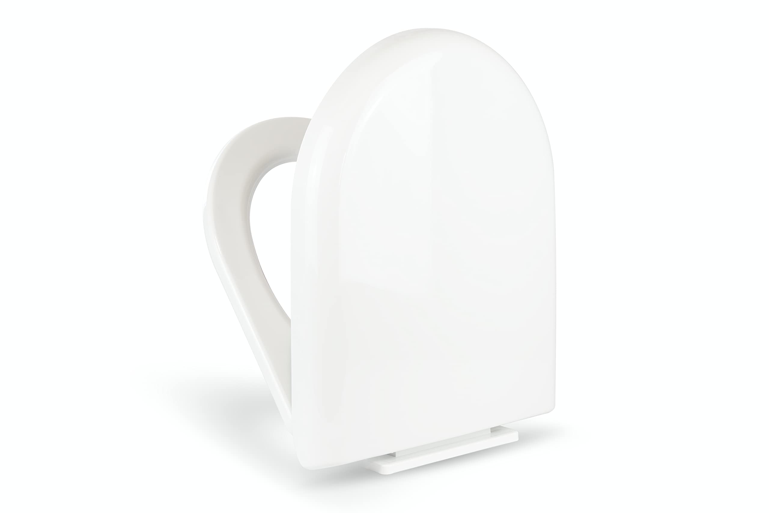 LavaTap D Shape Toilet Seat Soft Close White D-Shaped 44cm x 35.5cm Adjustable Bottom Fixing Polypropylene