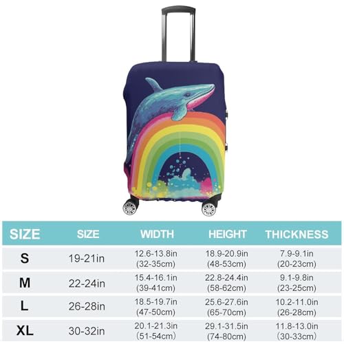 Carry on Luggage Cover Colorful Whale on Rainbow Suitcase Covers for Luggages Tsa Approved Travel Luggage Sleeve Protector Elastic Suitcase Protector Anti-Scratch Washable Fits 19-30 Inch Case -XL2