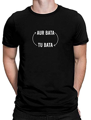 Bhains Ki Ankh Black Men Polyester AUR Bata Tu Bata Printed Short Sleeve T-Shirt (OR-BTAO-TU-BTA-M)