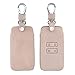Produktbild kwmobile Autoschlüssel Kunstleder Hülle kompatibel mit Renault 4-Tasten Smartkey Autoschlüssel (nur Keyless Go) - Schlüsselhülle in Rosegold