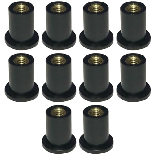 Mobestech 10stücke Nuts Kit Für Motorrad Windschutzscheibenbefestigung Gummibuchse Windschutzmutter Für Motorrad Teile Ersatz Für Beschädigte Muttern Flanschende Nach Außen