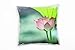 Paul Sinus Art Blumen, grün, rosa, Lotusblume Deko Kissen 40x40cm für Couch Sofa Lounge Zierkissen - Dekoration zum Wohlfühlen