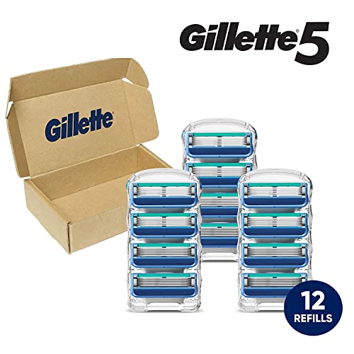 Gillette5 Mens Razor Blade Refills, 12 Count, Lubrastrip For A More Comfortable Shave #TOP1