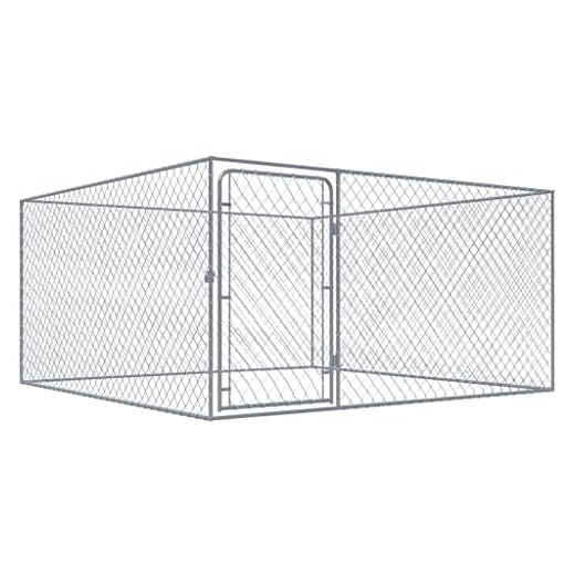 vidaXL Chenil Extérieur pour Chiens Acier Galvanisé 2x2x1 m Enclos Niche
