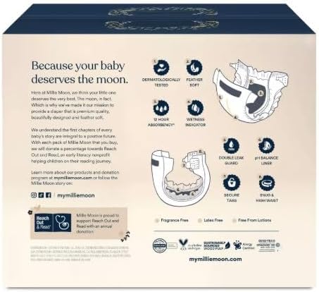 Millie Moon Luxury Disposable Diapers ~ (Size 4-72ct)