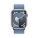 Apple Watch Series 9 [GPS 45mm] Smartwatch with Silver Aluminum Case with Winter Blue Sport Loop One Size. Fitness Tracker, ECG Apps, Always-On Retina Display, Carbon Neutral