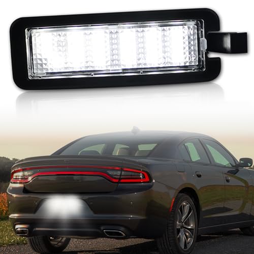 ZDEERAOTO LED License Plate Light for 2015-2023 Dodge Charger, Challenger, Chrysler 300, Chrysler Pacific 2017-2023, for Jeep Compass 2017-2023,18 SMD Xenon White 6000K,for Led Rear Tag Lamp,1 Pcs
