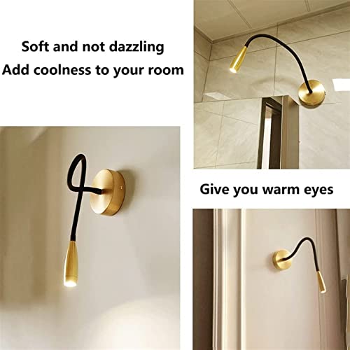 Lámpara de pared de lectura regulable en cobre para cabecera de hotel 3