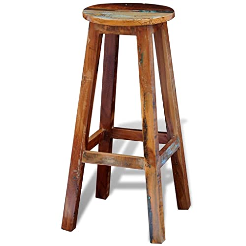 vidaXL Tabouret de Bar en Bois Massif Recyclé Chaise Haute Fauteuil Bistrot