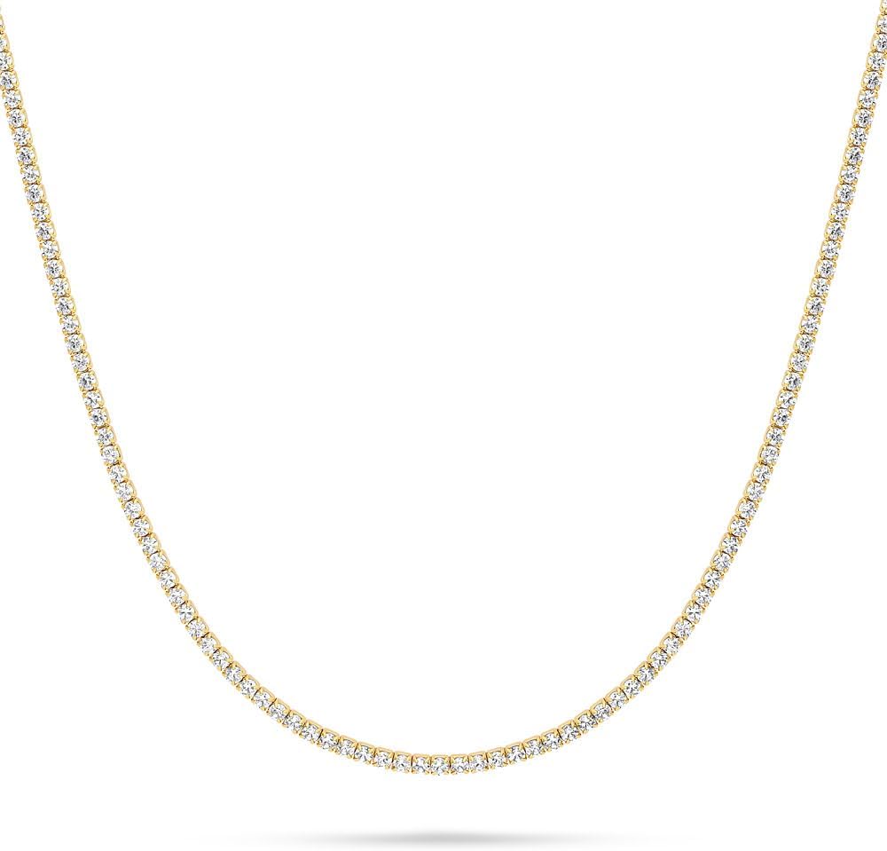 BERRICLE Sterling Silver Cubic Zirconia CZ Fashion Choker Necklace for Women 14 inch (Rose Gold Flashed, Yellow Gold Flashed, Rhodium Plated)