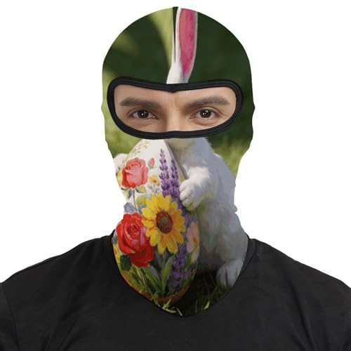 Balaclava Floral Bunny para Hombres y Mujeres, Máscara de Esquí Antiviento Cálida, Gargantilla de Cubierta Total para el Cuello, Mascarilla Facial Completa para Motocicleta, Bufanda para Invierno al Aire Libre miniatura 2
