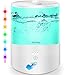 Homasy 2.5L Aceites Esenciales, Ultrasónico con Niebla Fría,Luces de Humor de 7 Colores, Llenado Superior,Modo de Reposo,Apagado Automático para Humidificador Bebés, Blanco Puro