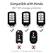 Car Key Fob Cover Compatible with Honda Accord Civic CRV,Soft TPU Key Fob Case with 5 Buttons,Car Essentials KKey Fob Protector (Black)