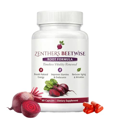 Zenthers Beetwise Beetwise Root Formula Cold PressedBeetroot Supplement Natural Energy Support Vegan-Friendly60 Capsules (1PCS)