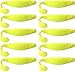 Blue Water Candy - Rock Fish Candy 9-inch Shad Bodies, 12-Pack (Chartreuse)