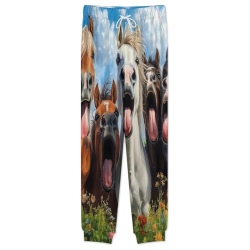 Funny Horse Men’s Pajama Set Long Sleeve Top And Pants Loungewear Sleepwear Pjs Nightwear2