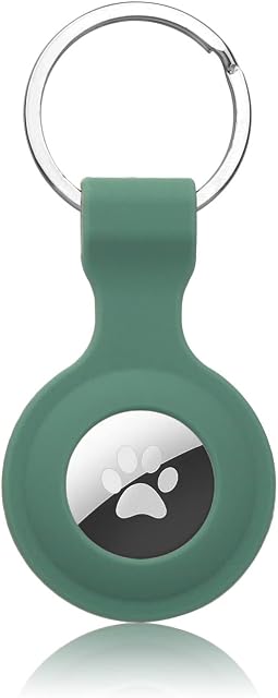 ZZLOVE Case Compatible with Apple Airtags, Keychain AirTags Case with Anti-Lost Key Ring, Protective Silicone Case for Apple AirTag 2021 Finder for Air Tag Tracker Holder Accessorie(Green)