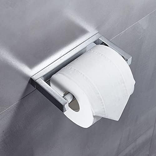YUET All Metal Toilet Roll Holder Paper Holders Spring Loaded Wall Mounted Flexible Mounting Tissue Stand Hanger Bathroom Kitchen Storage Silver SUS 304 Stainless Steel Polished Finish (Chrome) - Image 3