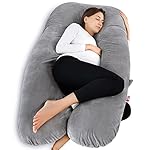 Meiz-Pregnancy-Pillow-U-Shaped-Full-Body-Pillow-Pregnancy-Pillows-for-Sleeping-Maternity-Pillow-for-Pregnant-Women-with-Removable-Velvet-Cover-60-Inch-Gray