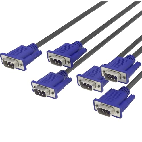 Image of Kado 5ft VGA Cable, 3-Pack High Speed 1920x1080 FHD 60Hz, Male-to-Male 1.5m