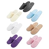 Lot de 7 paires de pantoufles pour invités - Pantoufles d'hôtel...