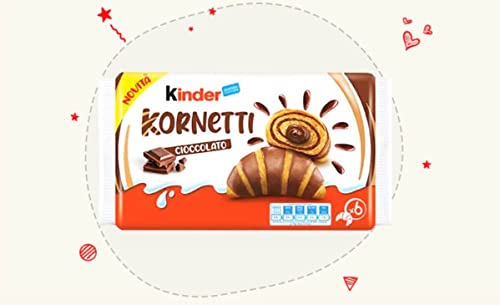 CAIYA Ferrero, Kinder Kornetti - Cornetti Croissant Ripieni al Cioccolato 5 x 252 g - Novita