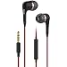 Earphones With Microphone E307BR Premium Earbuds Stereo Headphones  - Red Black