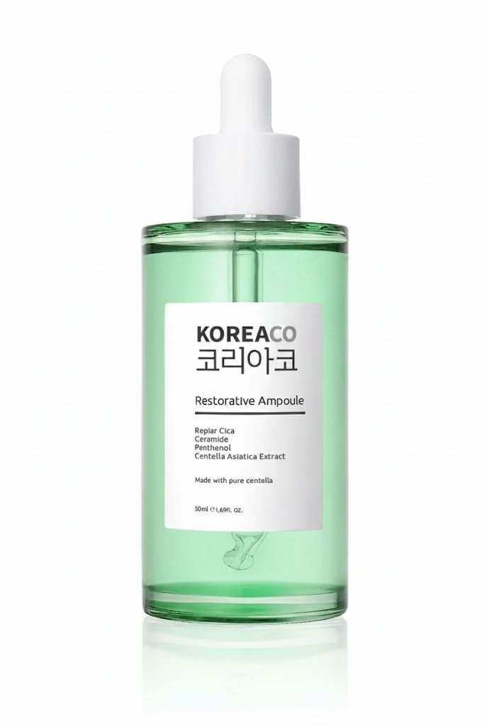 Koreaco Centella ve Cica ve Ceramide Onarıcı, Aydınlatıcı, 24 Saat Nemlendirme Ampoule