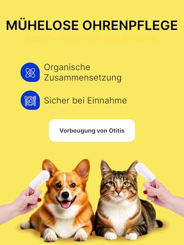 Japan Premium Pet Fingerpads/Ohrenreiniger für Hund & Katze | Sanfte Ohren Reinigung mit Aloe Vera, Malinsäure & Hamamelis | Finger Ohrentücher Gegen Geruch & Schmutz | Ihre Hundepflege AUR 35 STK.