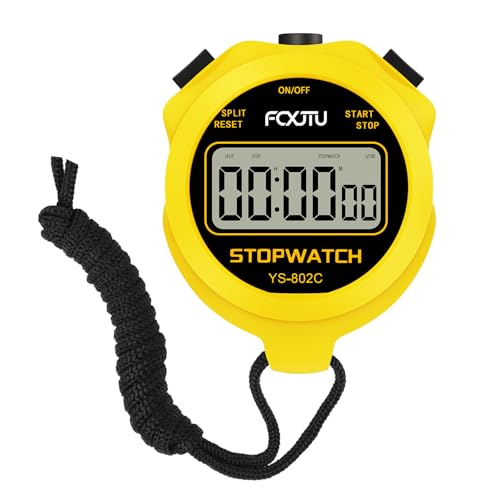 FCXJTU Simple Digital Sports Stopwatch, No Bells, No Clock, No Alarm, Simple Basic Operation, Silent, ON/Off, Pure Stopwatch for Swimming Running Training Kids Coaches Referees Teachers