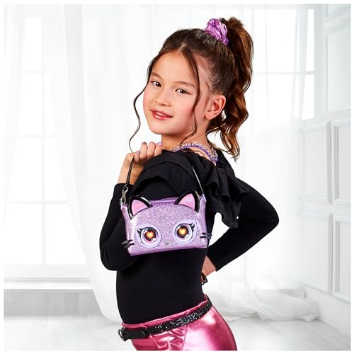 Purse Pets Clutch Purdy Purrfect Kätzchen - Kindertasche und Spielzeug in einem, Wird mit leuchtenden Augen in Regenbogenfarben lebendig, für Kinder ab 4 Jahren