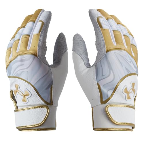 [A_[A[}[] UA UNDENIABLE PRO BATTING GLOVES White Gold Gold LG