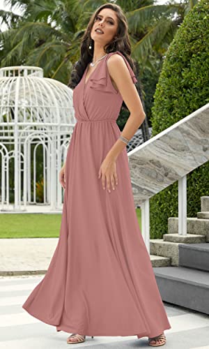 Image of KOH KOH Womens Long Sleeveless Bridesmaid Wedding Guest Prom Maxi Dress
