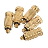 BESTonZON Sprühdüsen Hochdruck 5 Stück Messing 3/16 Zoll Sprühköpfe mit Tropfstopp für Kühlung und Aquakulturbetriebe Staubentfernung