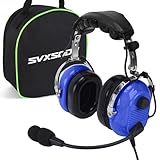 SVXSODA Aviation Headsets GA Headphone Noise Reduction for Pilot Trainees Beginner PPL Students Casual Flyers Flight Passengers Aviation Maintenance Ground Crew Flying Enthusiasts (629-A-BLUE)