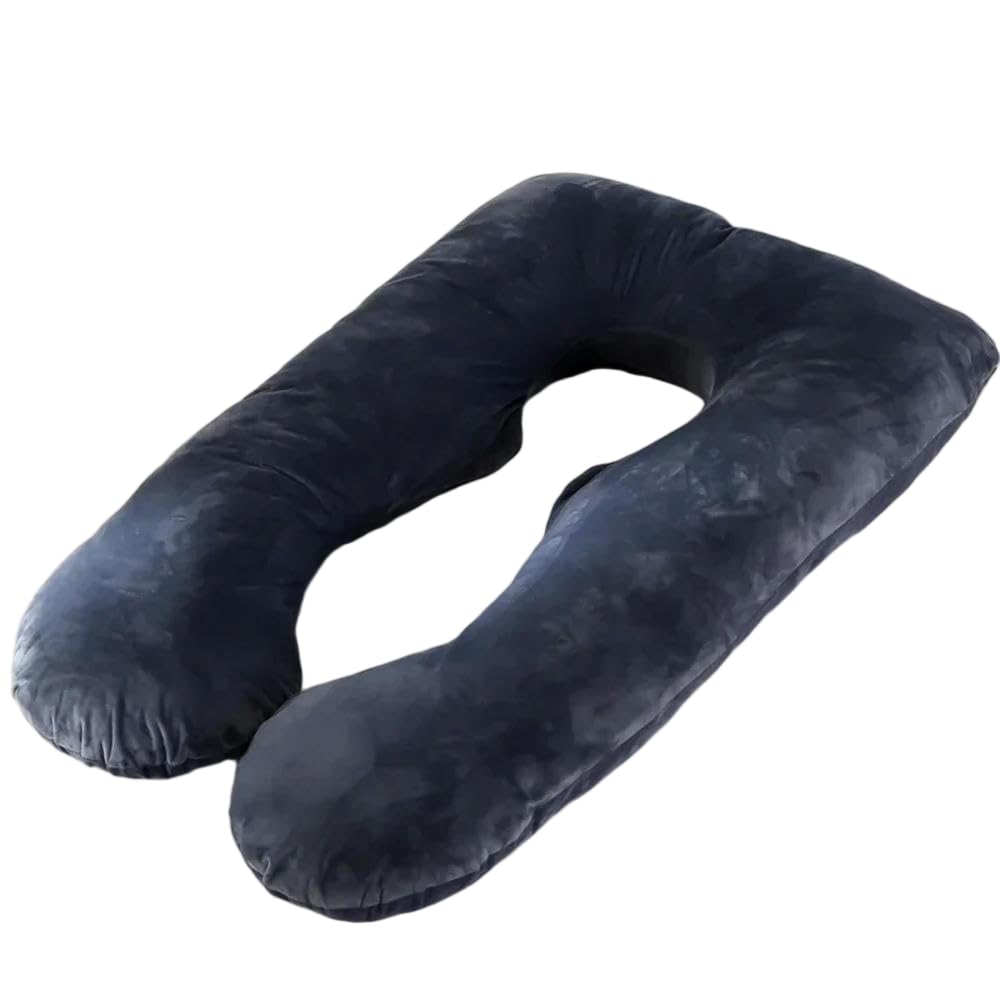 DYRBF - Cuscino per gravidanza, a forma di U, per tutto il corpo, per allattamento, colore nero, 120 x 65 cm