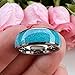 TUTISS 8mm Tungsten Rings for Men Women Engagement Wedding Bands Crushed Turquoise Inlay Domed Polished Comfort Fit Size 11.5