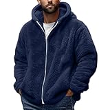 Generisch Chaqueta de forro polar para hombre con capucha y cremallera, 3XL