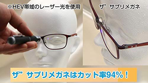 ブルーライトカット　PCメガネ　調節補助機能付き Amazon.co.jp: ザ”サプリメガネ PCメガネ ブルーライト94%カット
