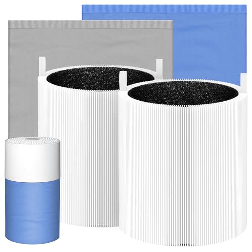 Image of 2 Packs 511 Replacement Filters Compatible with Blueair Blue Pure 511 Air Cleaner Purifier, 2 Stages Filter of Premium Filter and Activated Carbon with 2pcs Washable Cloth Cover Pre-Filters