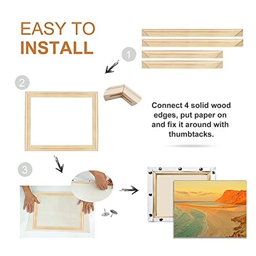 Evneed Diy Canvas Stretcher Bars 16X20 Inch Canvas Frame - Easy To Assemble, Gallery Wrap Oil Frame Kits Canvas Wood Stretcher Bars- For Oil Paintings, Prints, Paint #TOP4