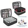 BOHEMIABY Nagellack Organizer Tasche, Doppelschicht Nagellack Aufbewahrung Box, Organizer Koffer für Nageldesign Kosmetiktasche für 30 Flaschen Neonail Base(15ml-0.5 FL.Oz) & 1 Nagellampe(Schwarz) #3