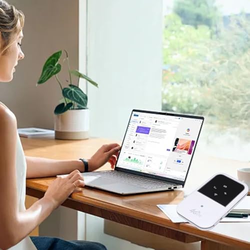 Image of 4G LTE Mobile Hotspot, Portable WiFi Router with SIM Card Slot for Global Travel, Computer Routers Support 10 Devices 2400mAh Battery 150Mbps for Europe Asia Africa