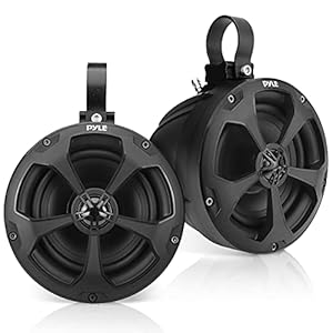 Pyle 2-Way Waterproof Off Road Speakers – 5.25″ 1000 Watts Active Passive Marine Grade Wakeboard Tower Speakers System, Full Range Outdoor Stereo Speaker for ATV/UTV Jeep Boat – Pyle PLUTV53BTA