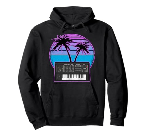Synthwave Vintage Retrowave Pastel Goth Analog Synthesizer Pullover Hoodie