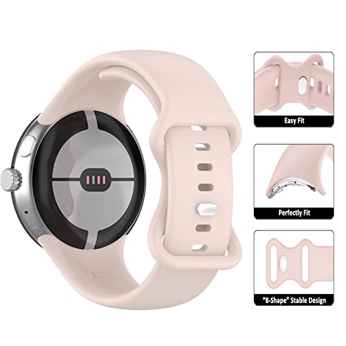 Dmveimal 4Pcs Band For Google Pixel Watch Bands For Women/Men,Active Sport Silicone Strap Bracelet Correa Soft Waterproof Replacement Wristband Smart Watch Accessories #TOP1