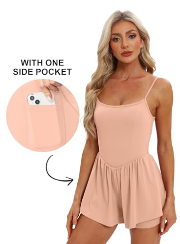Beaully Women's Summer Sleeveless Athletic Rompers 6110 Light Pink L - image 3