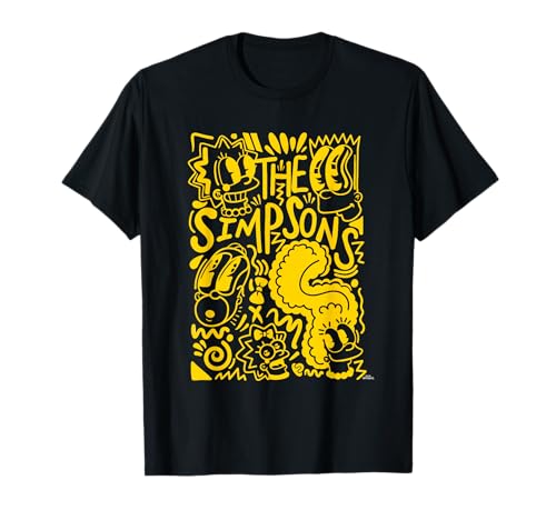 The Simpsons Homer Marge Lisa Barbe Maggie Doodle T-Shirt