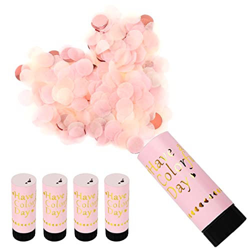 yeestone Stück Konfettikanonen biologisch abbaubare Konfetti-Poppers yeestone Party-Papierkanonen-Shooter für Hochzeit Geburtstag Weihnachten Babyparty Partyzubehör 100 POP rosa